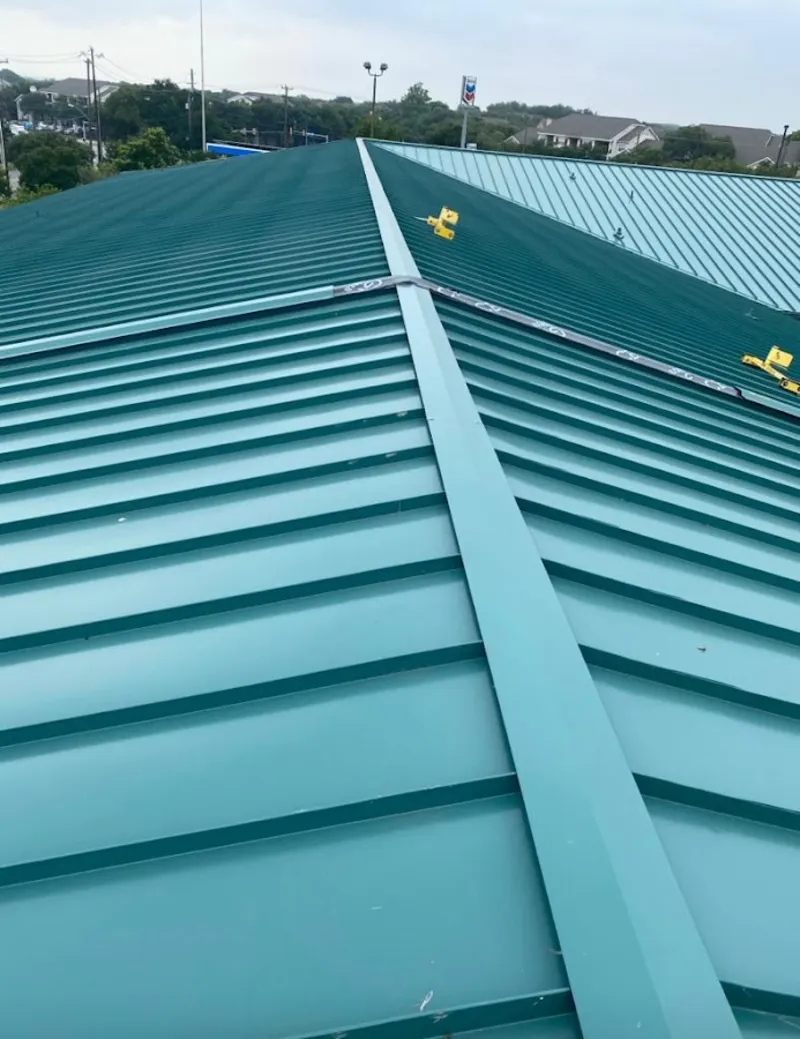 Green commercial metal roof ridge and valley for Metal Roof Repair in Twin Falls